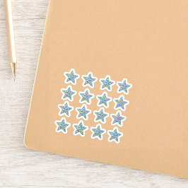 Adesivo +16 Estrelas Glitter | Estrela Prateada Cinza Hol