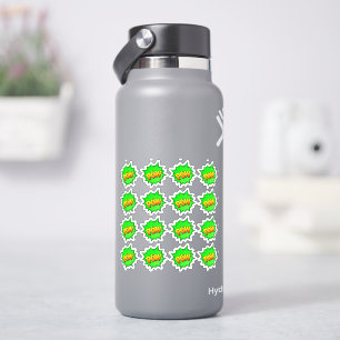 Adesivo 16 x POW Burst Pop Art Amarelo Verde em Vinil de 4