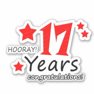 Adesivo 17.º aniversário de casamento - 17 anos Anivers