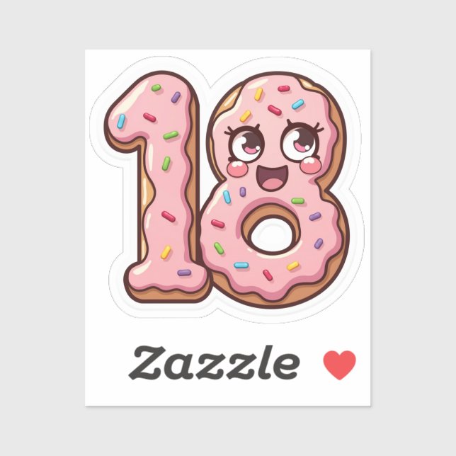 Adesivo 18.º Aniversário (Folha)