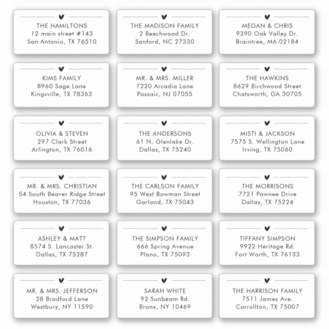 Adesivo 18 Endereço Individual do Beneficiário do Casament (Frente)