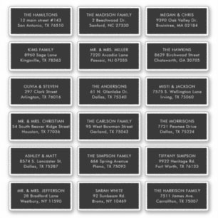 Adesivo 18 Nome do Destinatário do Convidado Preto Endereç