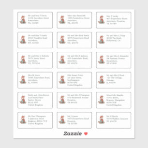 Adesivo 18 Nome do Destinatário Endereço Reindeer Natal