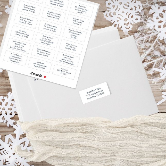 Adesivo 18 Nome do Destinatário Individual Endereço Marinh (Handy sheet of 18 individual recipient names and addresses for your holiday mailings)