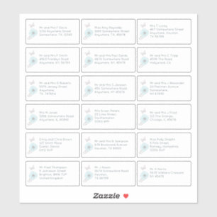 Adesivo 18 Nome Individual Endereço Convidado de Casament