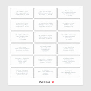 Adesivo 18 Nome Individual Endereço Convidado de Casamento