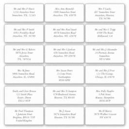 Adesivo 18 Nome Individual Endereço de Casamento em Itálic