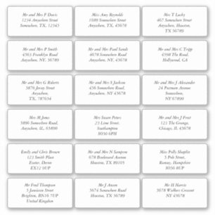 Adesivo 18 Nome Individual Endereço do Convidado de Casam