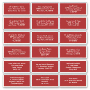 Adesivo 18 Nomes de Destinatário Individuais Endereços Ver