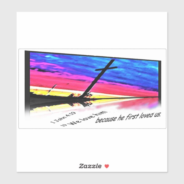 Adesivo 1 John 4: 19 Bumper sticker (Folha)