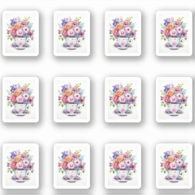 Adesivo 1 taça de flores (Frente)