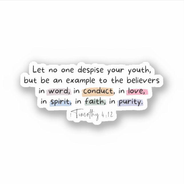 Adesivo 1 Timothy 4:12 (Frente)