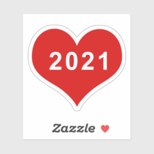 Adesivo 2021 Red Love Heart Vinyl Sticker