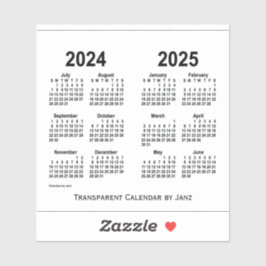 Adesivo 2024-2025 Calendário Transparente de Janz