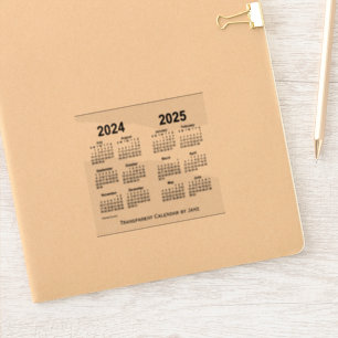 Adesivo 2024-2025 Calendário Transparente de Janz