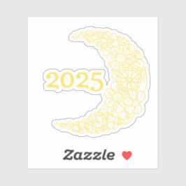 Adesivo 2025 Floral Moon Vinyl Sticker - Perfeito para Lap