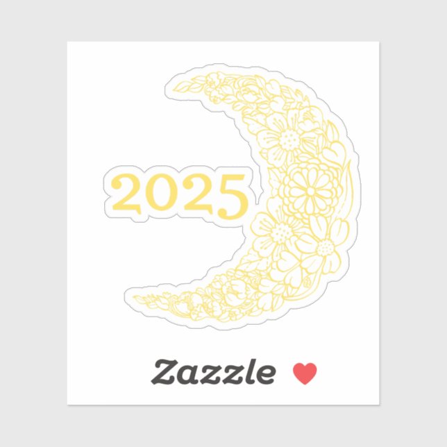 Adesivo 2025 Floral Moon Vinyl Sticker - Perfeito para Lap (Folha)