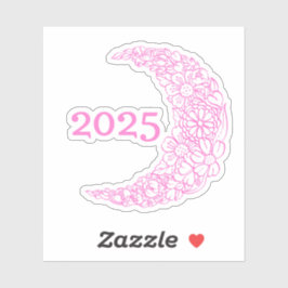 Adesivo 2025 Floral Moon Vinyl Sticker - Perfeito para Lap