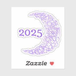 Adesivo 2025 Floral Moon Vinyl Sticker - Perfeito para Lap
