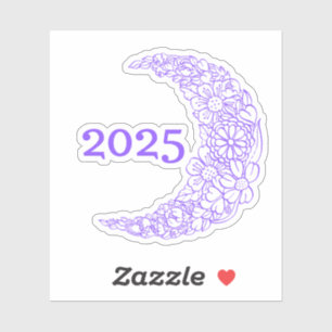 Adesivo 2025 Floral Moon Vinyl Sticker - Perfeito para Lap
