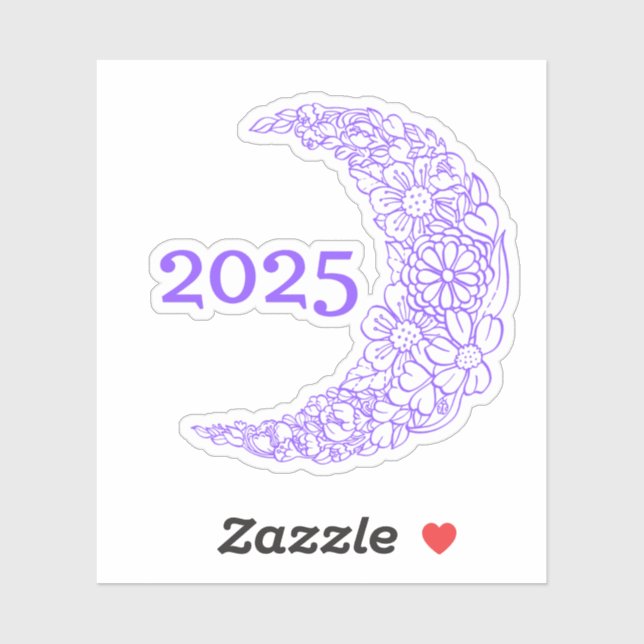 Adesivo 2025 Floral Moon Vinyl Sticker - Perfeito para Lap (Folha)