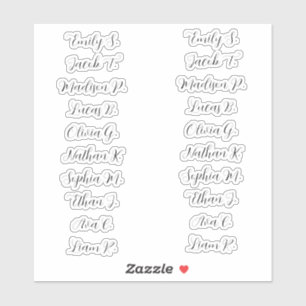 Adesivo 20 convidados Caligrafia Elegante Moderna