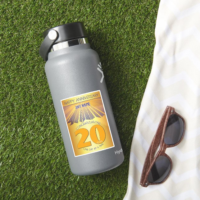 Adesivo 20 Year | Golden Ray 12 Step CUSTOM NAME (HydroFlask Insitu)