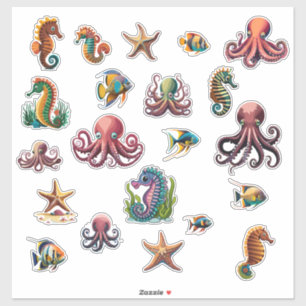 Adesivo 21 Peixes do mar com várias unidades, peixes do mu