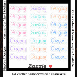Adesivo 21 Personalizado Moderno 6/7 Letras Nome Palavra N