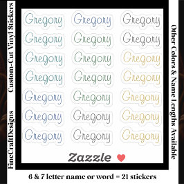 Adesivo 21 Personalizado Moderno 6/7 Letras Nome Palavra N