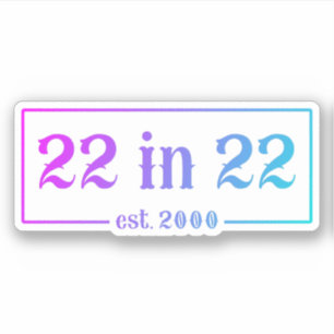 Adesivo 22º Aniversário 22 Em 22 est 2000 Gradiente