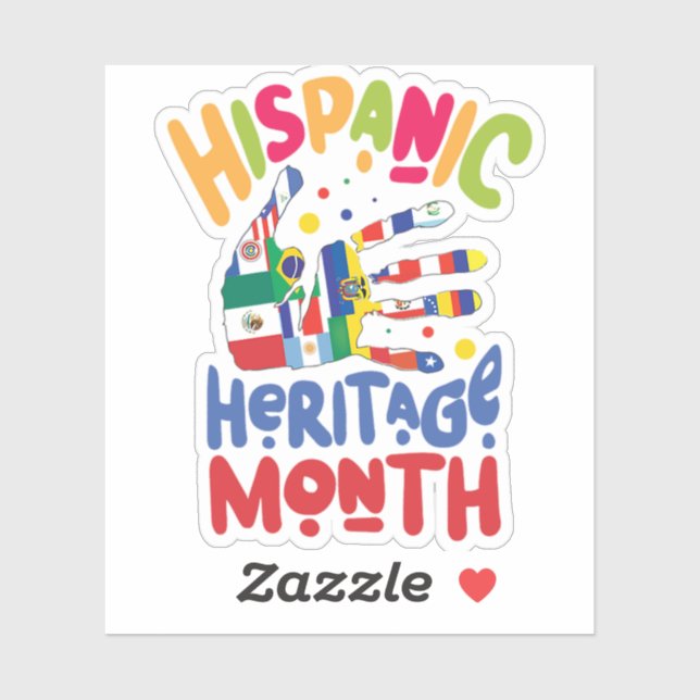 Adesivo 23.Patrimônio nacional hispânico Mês todos os país (Folha)
