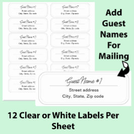 Adesivo 24 Guest Names Clear  Labels
