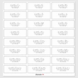 Adesivo 24 Individual Wedding Guest Address Labels