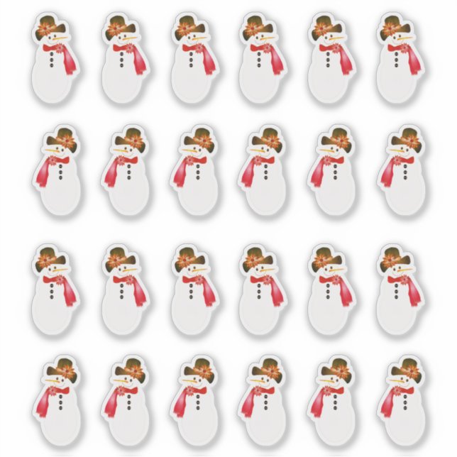 Adesivo 24 Piece Snowman Sticker (Frente)