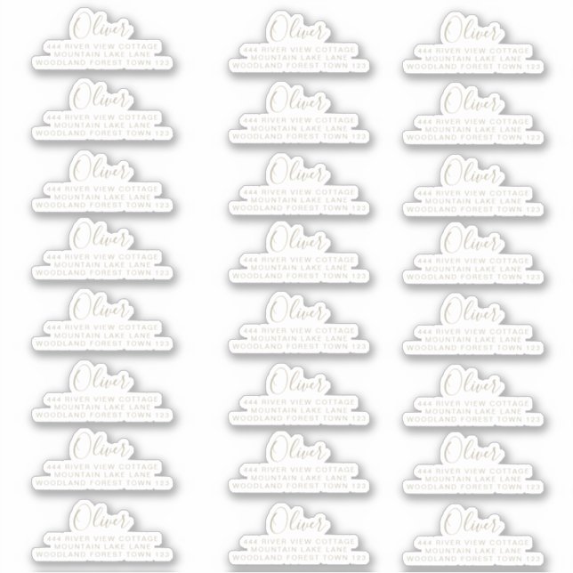 Adesivo 24 x Retornar Endereço Clássico Assinatura DOURADA (Frente)