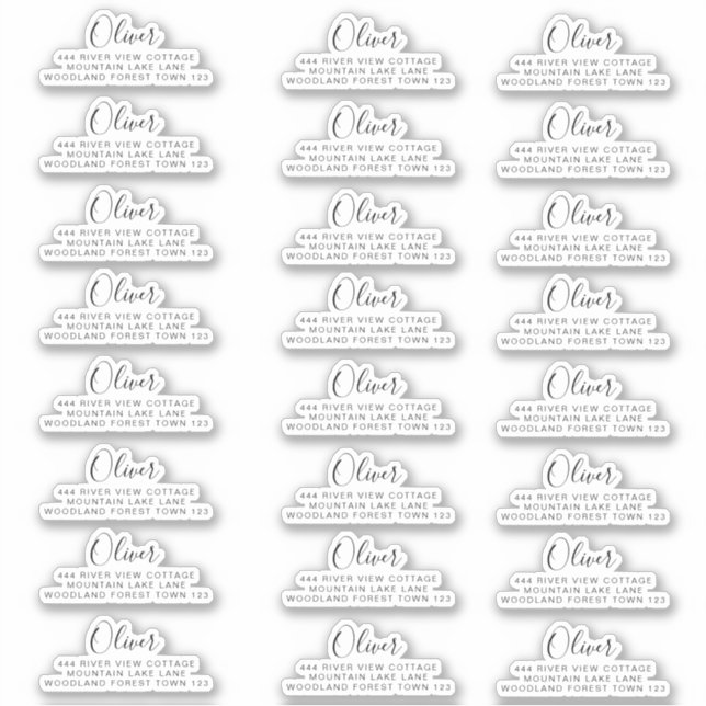 Adesivo 24 x Retornar Endereço Clássico Assinatura Preta B (Frente)