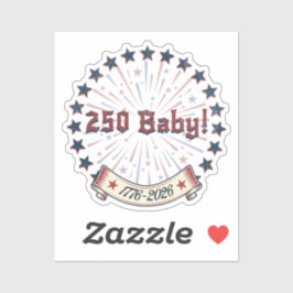 Adesivo 250 Baby America 250 Patriotic Fireworks Design