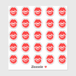 Adesivo 25 Bright Red Lipstick Kiss Mark Sticker
