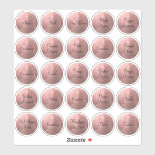 Adesivo 25 Especiarias em Círculos Dourados e Pretos