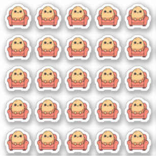 Adesivo 25 Kawaii Planejador Batata na Sofá