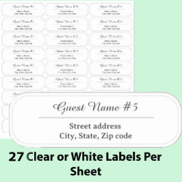 Adesivo 27 Custom Clear or White Wedding Guest Address 
