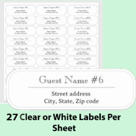 Adesivo 27 Custom Clear or White Wedding Guest Address 