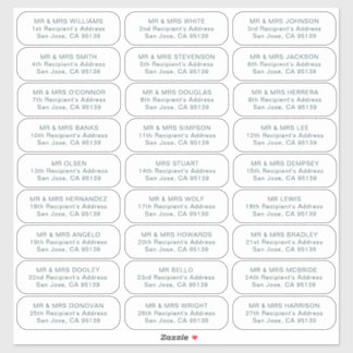 Adesivo 27 destinatários simples convidados de casamento e