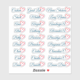 Adesivo 27 Nomes Personalizados para Lista de Convidados C