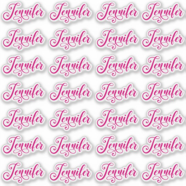 Adesivo 28 Jennifer decorativa rosa quente (Frente)