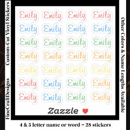 Adesivo 28 Personalizado Moderno 4/5 Letras Nome Palavra B