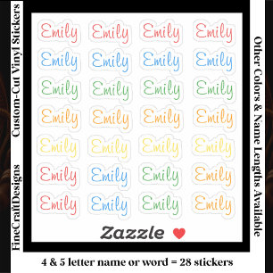 Adesivo 28 Personalizado Moderno 4/5 Letras Nome Palavra B