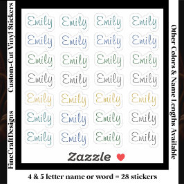 Adesivo 28 Personalizado Moderno 4/5 Letras Nome Palavra N