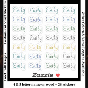 Adesivo 28 Personalizado Moderno 4/5 Letras Nome Palavra N